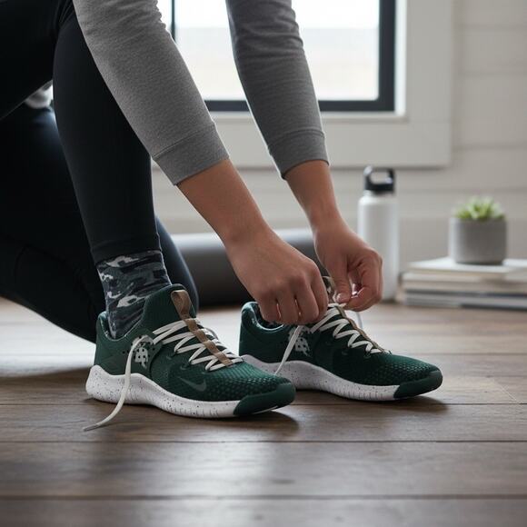 Nike Michigan State Spartans Free RN 5.0 Running Shoes Men's 11.5 Green Used - Picture 1 of 8